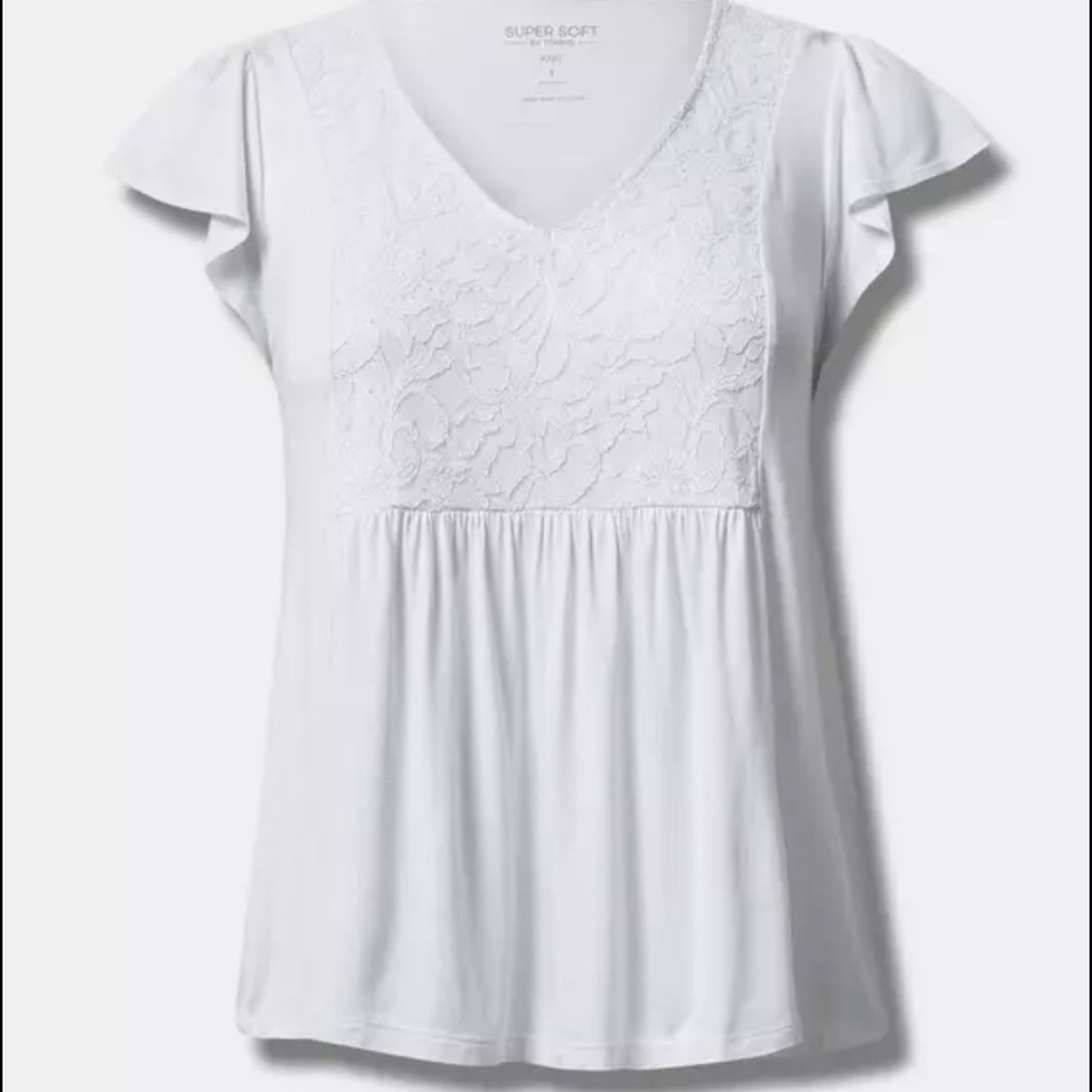 Super Soft V-Neck Ruffle Tee